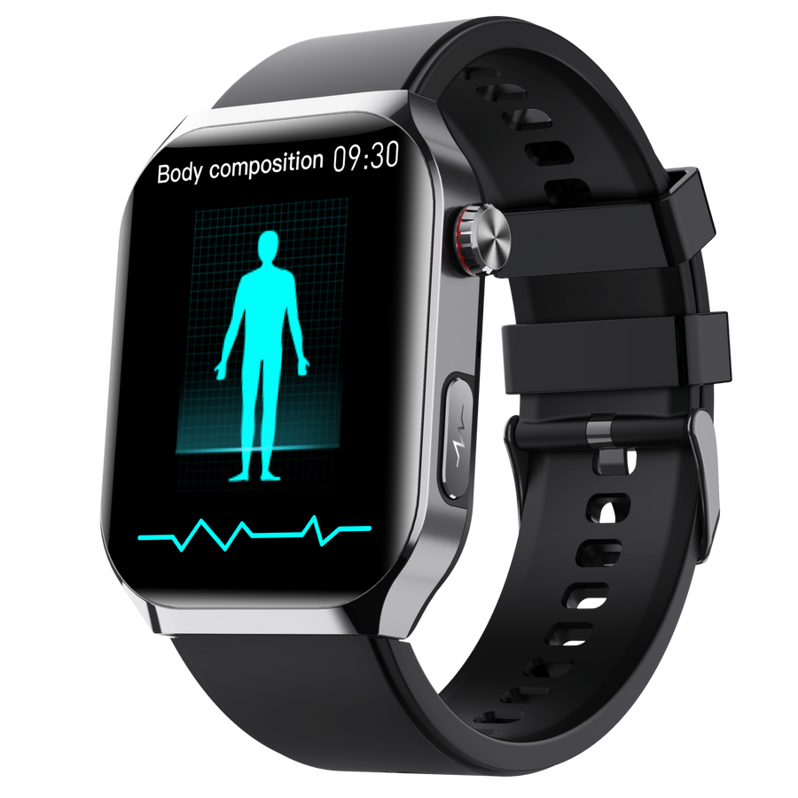 ECG Blood Sugar Uric Acid Blood Lipid Health Smart Watch | HRV Blood Pressure Blood Oxygen Sleep Monitoring | Carelders F700