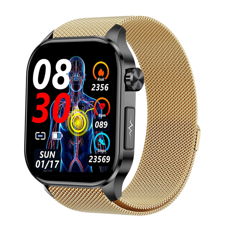ECG EKG Blood Glucose Blood Pressure Smart Health Monitoring Call Watch | Carelders ET580